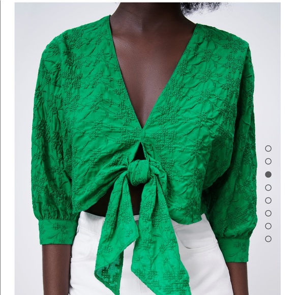 Zara knotted embroidered top - Picture 2 of 11